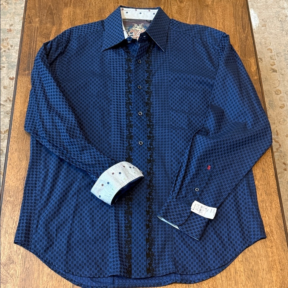 Robert Graham Navy and Black Patterned Shirt